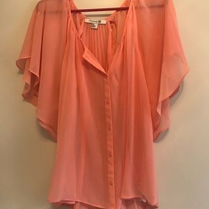 Forever 21 Sheer Flowy Top with Open Back Detail